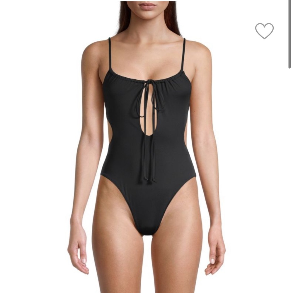 Weworewhat ruched cutout one piece swim
